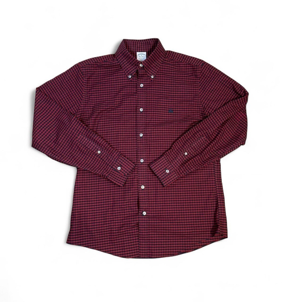 Brooks Brothers Burgundy Plaid Button Down Shirt